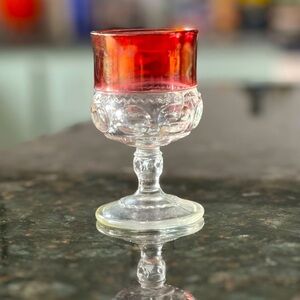 VINTAGE Kings Crown Ruby Flashed Cordial Glass by Tiffin Franciscan (1943-1962)